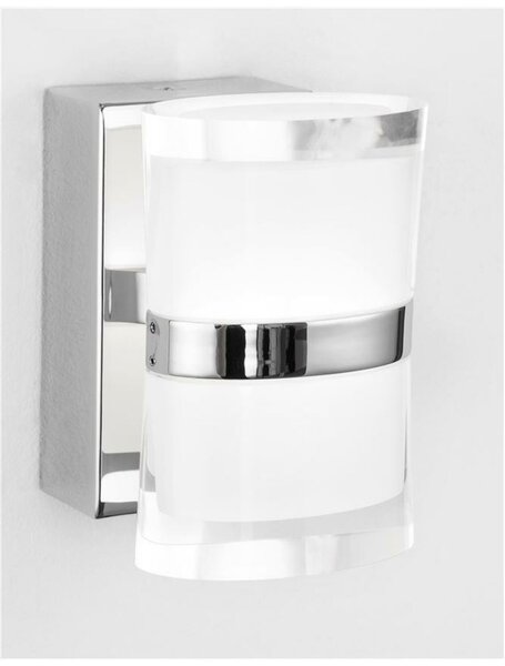 NOVA LUCE nástěnné svítidlo SABIA chrom hliník a akryl LED 10W 220-240V 3000K IP44 9122321