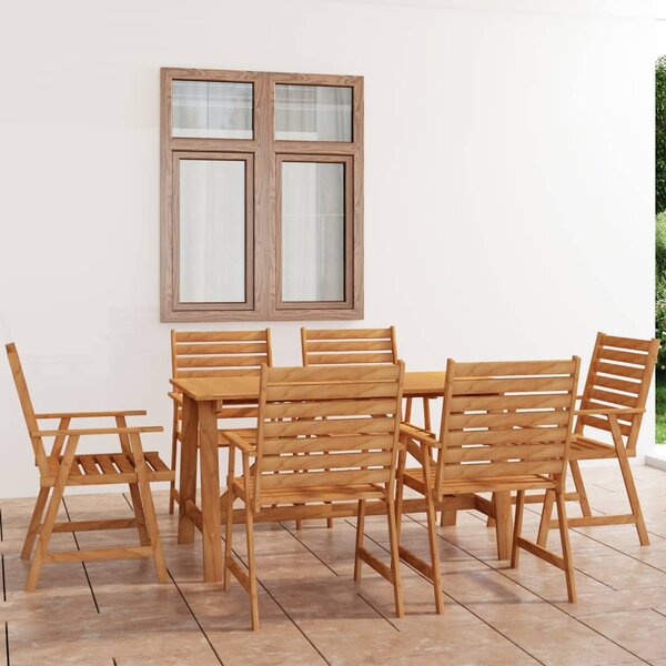 7dílný zahradní jídelní set masivní akáciové dřevo