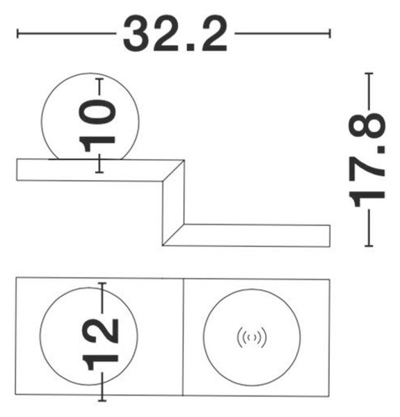 NOVA LUCE nástěnné svítidlo ROOM bílý hliník a opálové sklo vypínač na těle LED Samsung 6W 230V 3000K IP20 nabíjení telefonu 9183311