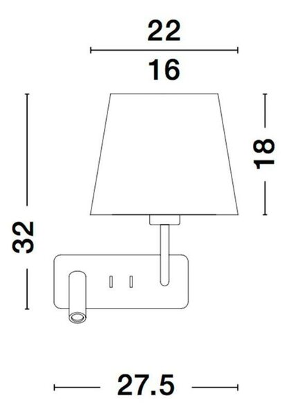 NOVA LUCE nástěnné svítidlo SAVONA bílé stínidlo a černý hliník nastavitelné - vypínač na těle LED Samsung 3W 3000K E27 1x12W 230V IP20 bez žárovky čtecí lampička 9919151