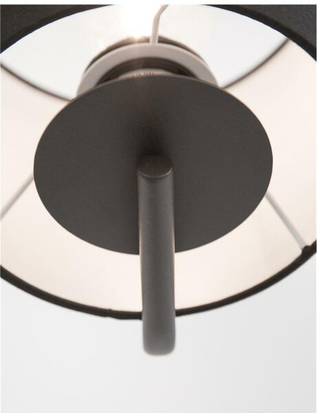 NOVA LUCE nástěnné svítidlo SAGE černý hliník černé stínidlo vypínač na těle E27 1x12W LED 1x3W 220V bez žárovky IP20 čtecí lampička 9129330
