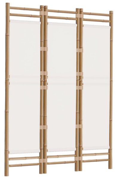 Skládací 3panelový paraván 120 cm bambus a plátno