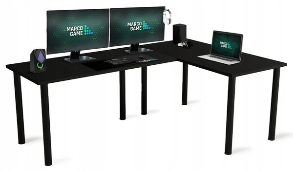 Rohový psací stůl MARCO GAME 200 x 135 x 75 cm bílý
