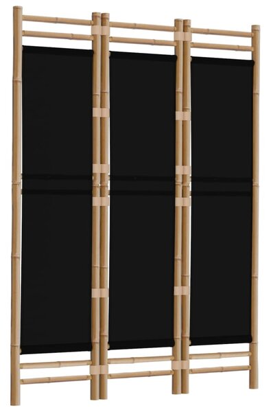 Skládací 3panelový paraván 120 cm bambus a plátno