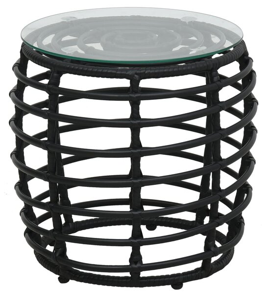 3dílný bistro set polyratan černý