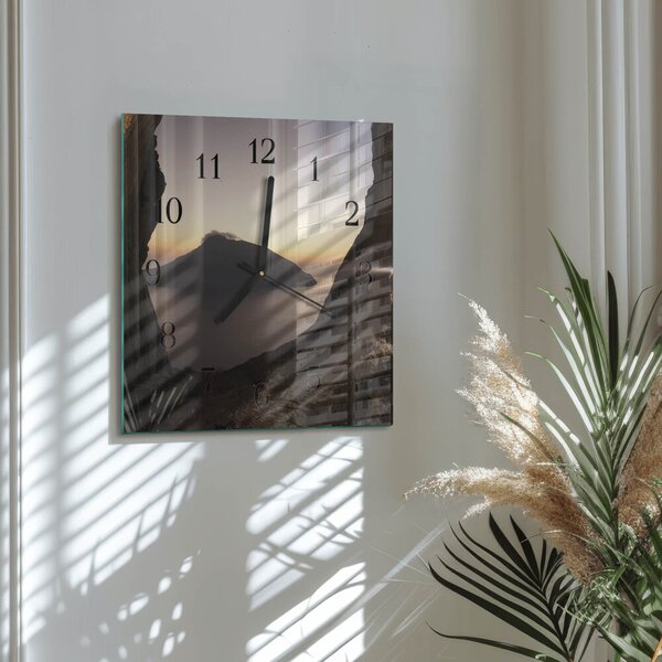 Skleněné hodiny na stěnu Oceánská hora zskc-30x30-00177672
