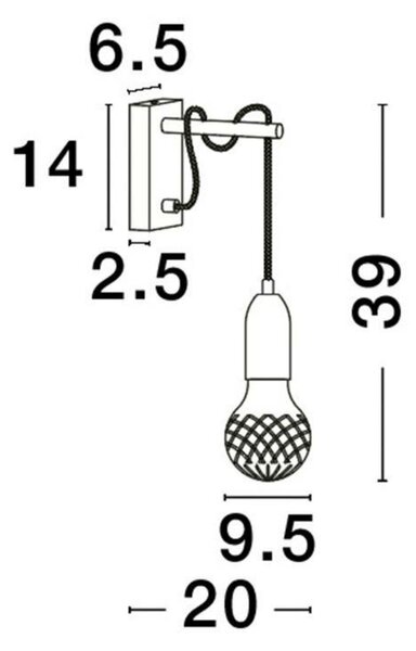 NOVA LUCE nástěnné svítidlo VEDA černý kov a čiré sklo G9 1x6W 230V IP20 bez žárovky 9536416