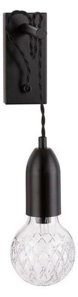 NOVA LUCE nástěnné svítidlo VEDA černý kov a čiré sklo G9 1x6W 230V IP20 bez žárovky 9536416