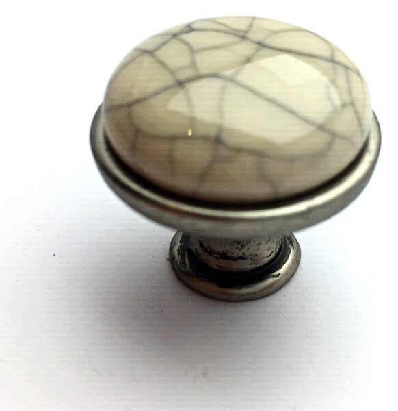 Interex TOSCA nikl patina/ popraskaný porcelán 30 mm