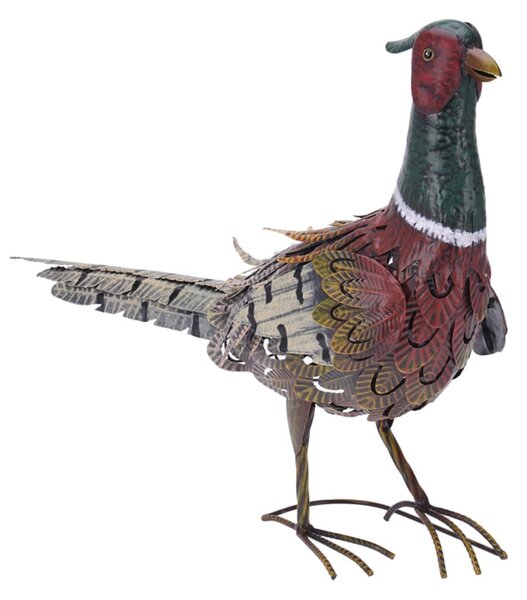 Zahradní kovová figurka Pheasant, 40x58 cm, vícebarevná