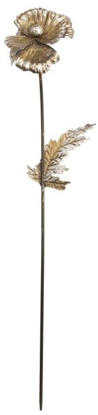 Zapichovací zahradní dekorace Flowers, sada 3ks, 74 cm, kov, zlatá