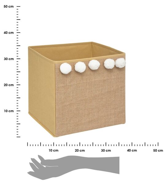 Úložný box Pompoms, 29x29x29 cm, béžová