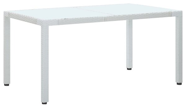 Zahradní stůl Ellvina - polyratan - bílý | 150x90x75 cm