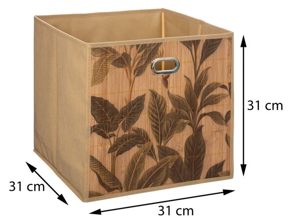 Úložný box Bamboo Flower, 31x31x31 cm, hnědá