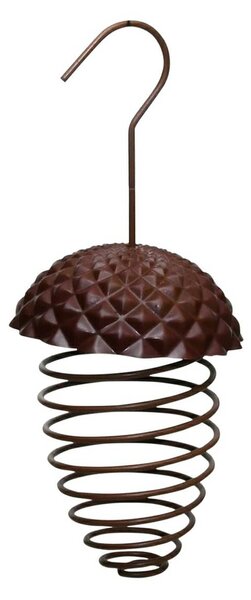 Závěsné krmítko pro ptáky Cone, 23x10 cm, plast/kov, hnědá