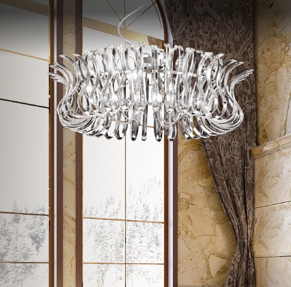 Metal lux 234.180 Wave, závěsné křišťálové svítidlo, 12x40W G9, prům. 80cm
