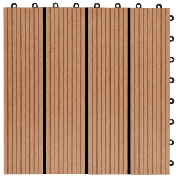 Terasové dlaždice Mercer - WPC - 11 ks - vzor 1 - odstín teak | 30x30 cm - 1 m2