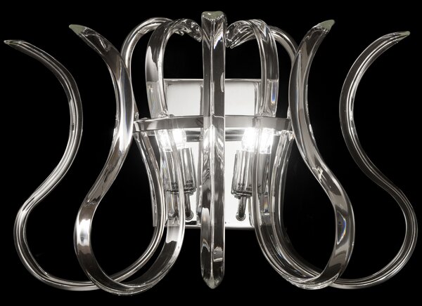 Metal lux 234.102 Wave, nástěnné křišťálové svítidlo, 2x40W G9, šířka 36cm
