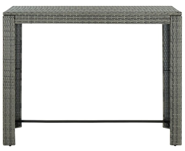Zahradní barový stůl šedý 140,5 x 60,5 x 110,5 cm polyratan