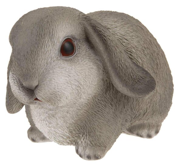 Zahradní figurka z polyresinu Bunny, 16 cm, šedá