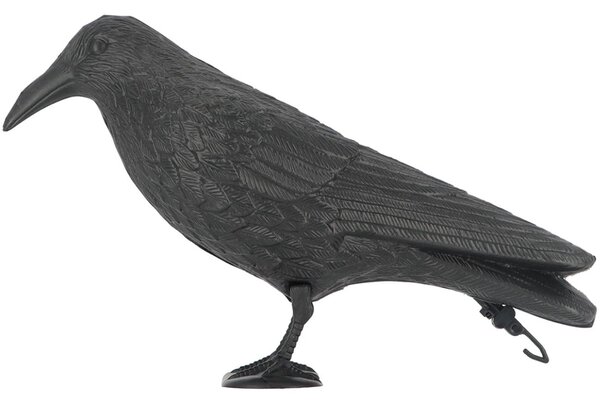 Zahradní figurka z polyethylenu Crow, 21,5 cm, černá