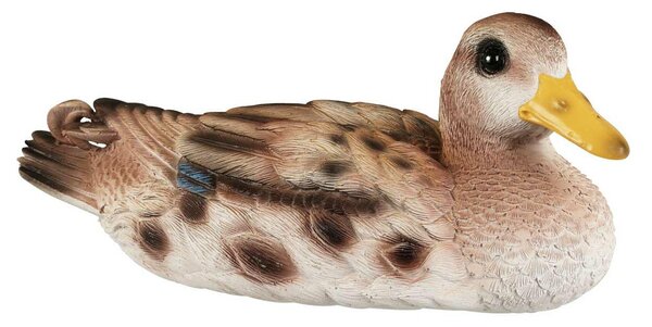 Zahradní figurka z polyresinu Duck, 10x23,5 cm, hnědá