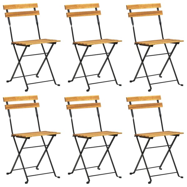 7dílný skládací zahradní jídelní set masivní akáciové dřevo