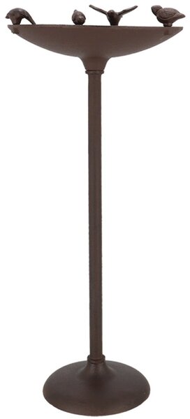 Napajedlo pro ptáky na noze Stripe, 60x27 cm, litina, hnědá