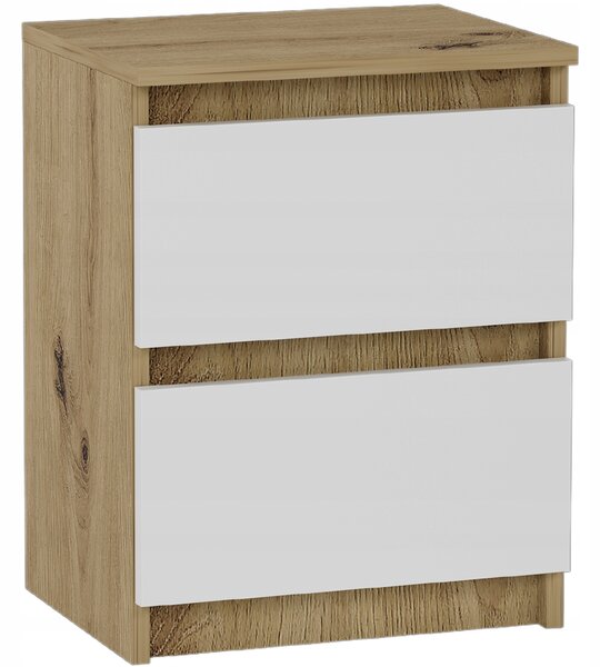 Noční stolek Reluna (artisan + bílá). Akce -16%