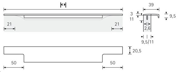 Hettich LAMEZIA chrom lesklý 345 mm