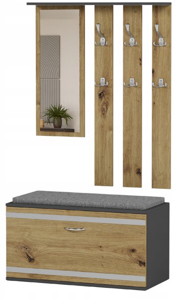 Předsíňová sestava Vitilla (antracit + artisan) (se zrcadlem)