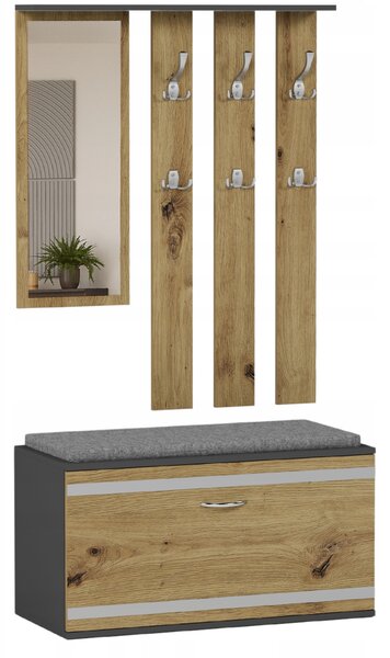Předsíňová sestava Vitilla (antracit + artisan) (se zrcadlem)