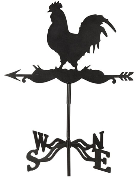 Zapichovací ukazatel větru Rooster, 134x45 cm, kov, hnědá