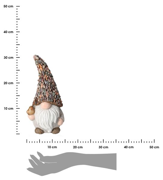 Zahradní figurka z polyresinu Gnome, 30 cm, vícebarevná