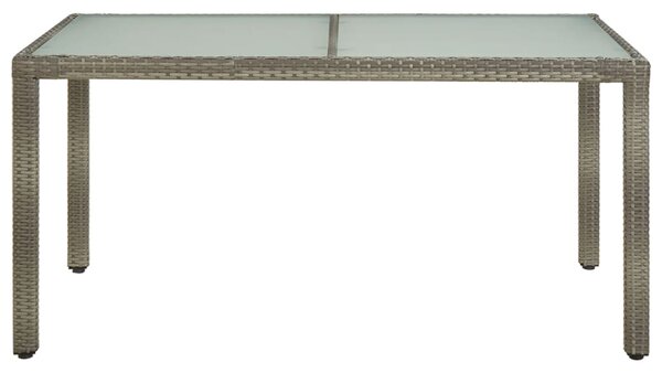 Zahradní stůl 150 x 90 x 75 cm tvrzené sklo a polyratan šedý