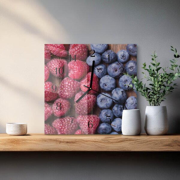 Skleněné hodiny na stěnu Lesní plody zskc-30x30-00181629