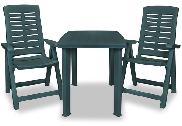 3dílný bistro set plastový zelený