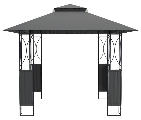 Altán se střechou antracitový 300 x 300 x 270 cm ocel