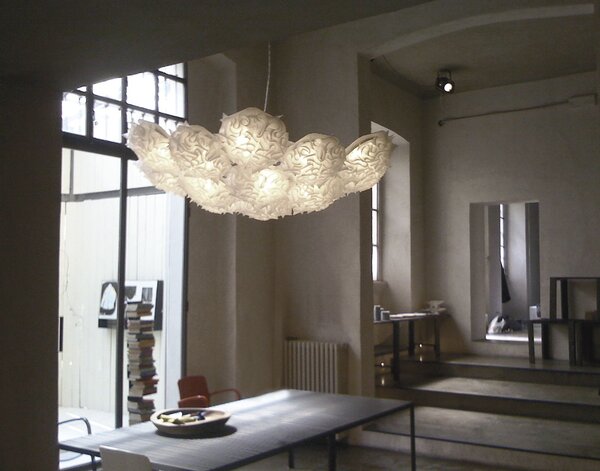 SLAMP VELSOVSWHT04T00000EU Veli 7 Opal, rozměrné závěsné svítidlo z bilého Opalflexu, 9x12W E27, prům. 130cm