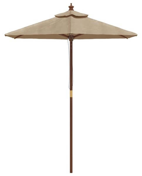 Zahradní slunečník s dřevěnou tyčí taupe 196 x 231 cm