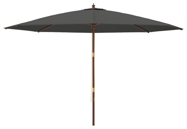 Zahradní slunečník s dřevěnou tyčí antracitový 400 x 273 cm