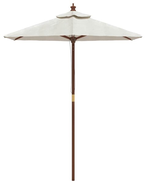 Zahradní slunečník s dřevěnou tyčí pískový 196 x 231 cm