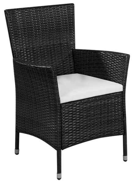 3dílný bistro set polyratan černý