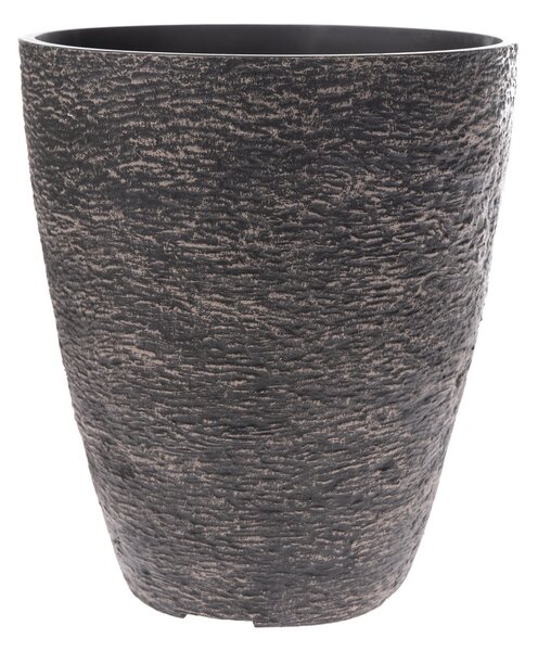 Plastový obal na květináč Ladrido tmavě šedá, 22 x 26 cm