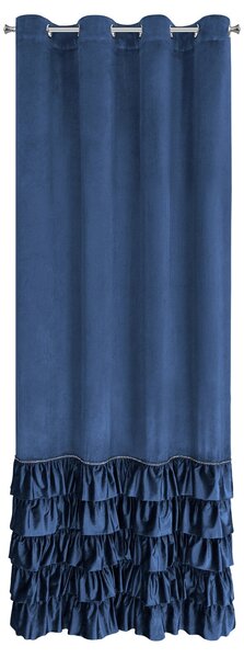 ZATEMŇOVACÍ ZÁVĚS NA KROUŽCÍCH CARLI 140X250 CM TMAVĚMODRÁ