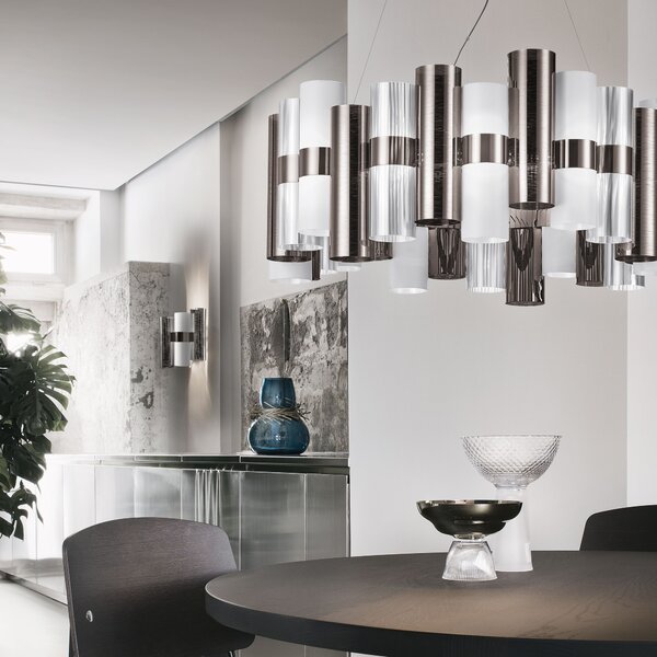 SLAMP LALSL00PWT01T00NMTEU La Lollo Pewter white suspension L, designové závěsné svítidlo, 80W LED 2700K stmívatelné, průměr 80cm