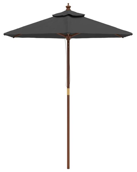 Zahradní slunečník s dřevěnou tyčí antracitový 196 x 231 cm