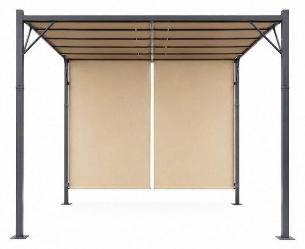 MultiGarden DN-FG-362 Zahradní pergola s bočními roletami 3 x 4 m, béžová