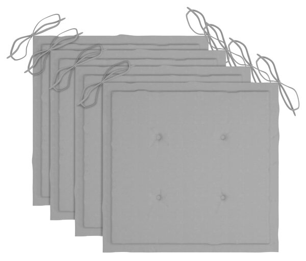 Podušky na zahradní židle - textil - 4 ks - šedé | 50x50x4 cm