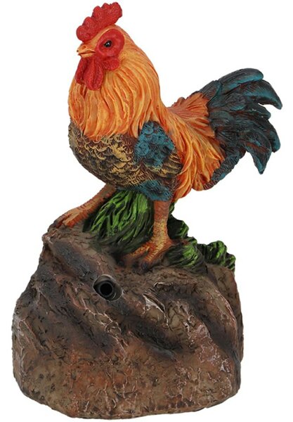 Zahradní figurka z polyesterové pryskyřice Rooster, 11,4 cm, vícebarevná